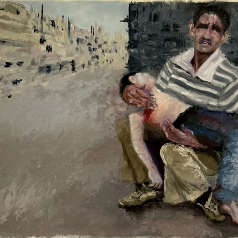 Costretti come dita dei piedi olio su tela 250x210