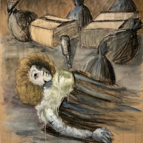 Come COSA rotta studio tecnica mista su carta 160x130